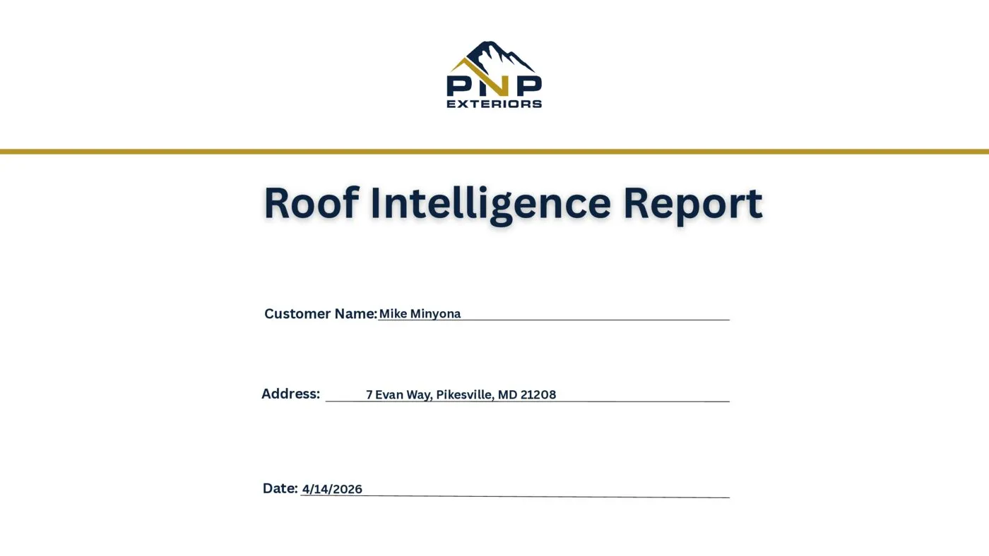 Roof Intelligence Report cover page
