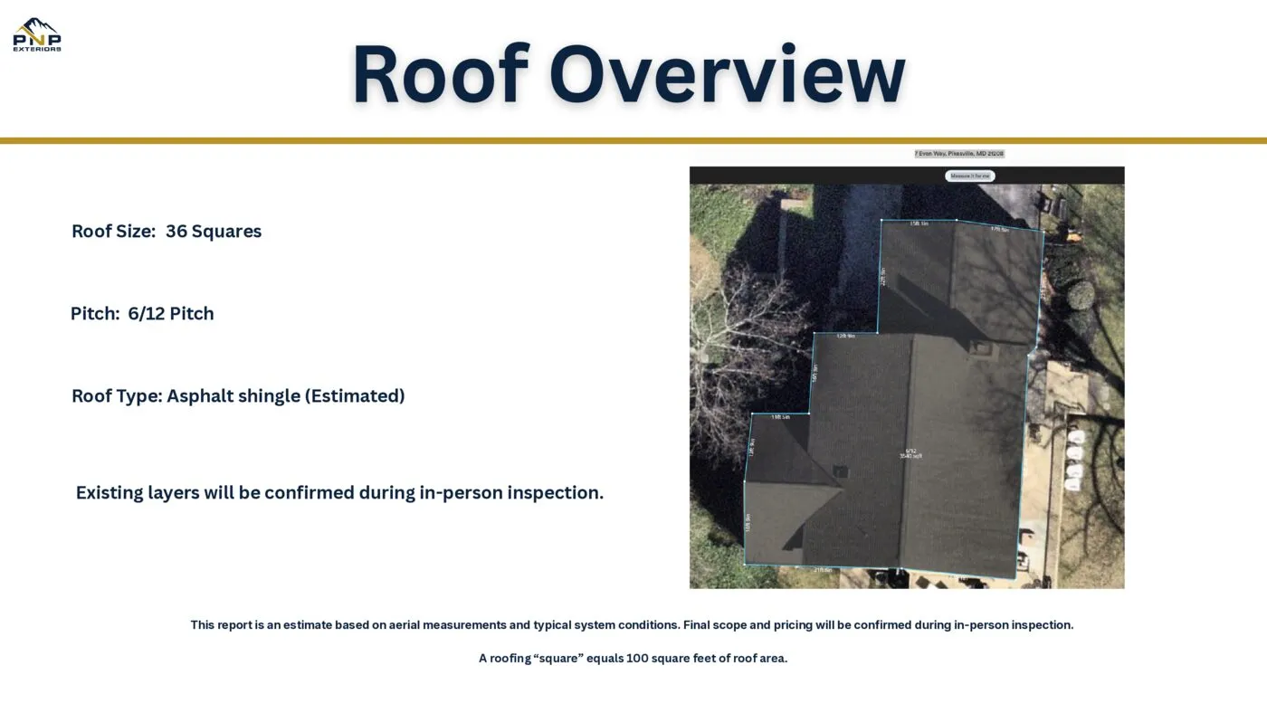 Roof Overview with aerial measurements
